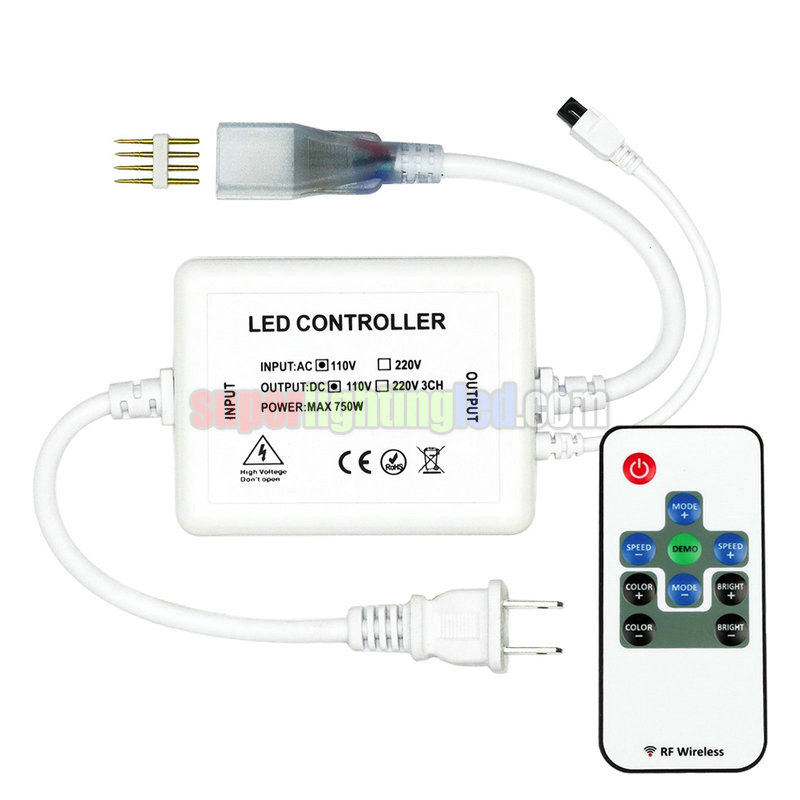AC85-240V 750W Infrared Remote Control, High Voltage Controller, Suitable for High Voltage LED Strips, Neon, Rainbow Tubes